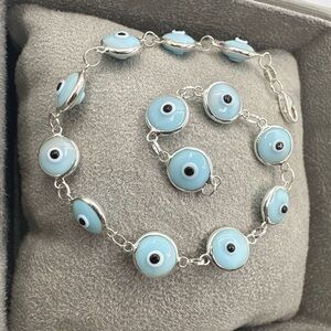 Sterling Silver Evil Eye Bracelet